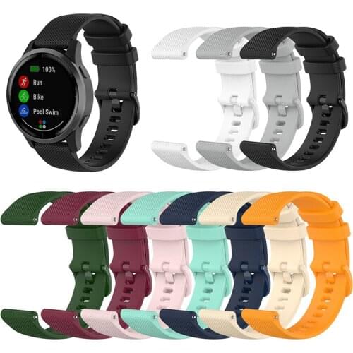 Silicone Watch Band for Garmin Vivoactive 3/Venu SQ/Vivomove HR/Forerunner 645 245M Strap Bracelet Wristband Belt Accessories