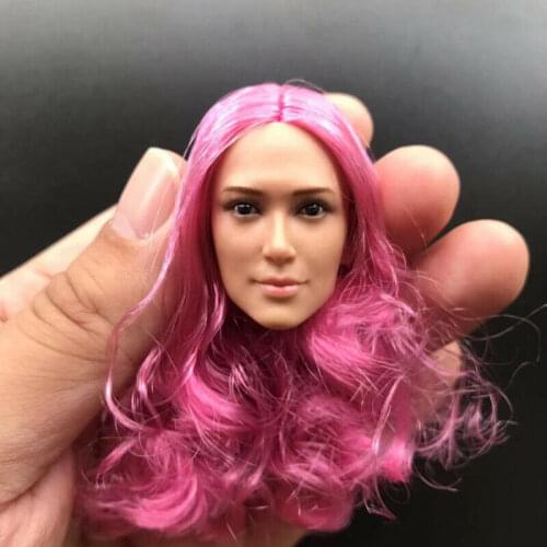 TBLeague Custom 1/6 Scale Pink Hair Female Soldier Head Sculpt for 12in Action Figure Toy