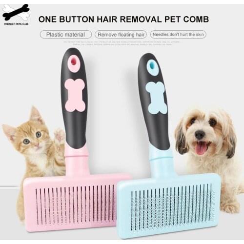 Pet Dog Cleaning Comb Cat Dead Hair Float Hairbrush Self-cleaning Brush Small Dog Cat Pet Grooming Plastic Comb