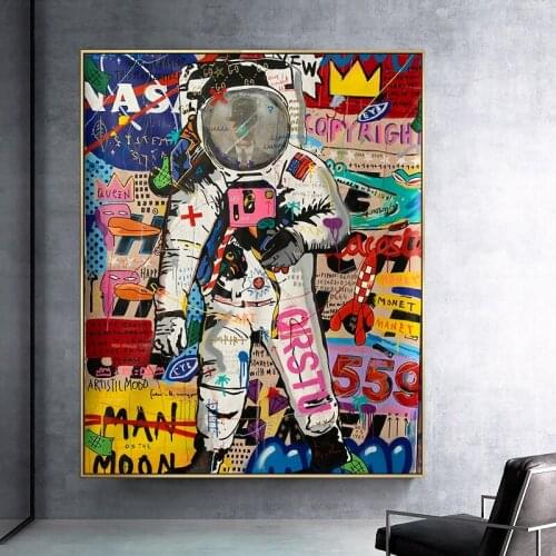 Modern Abstract Colorful Space Astronaut Canvas Painting Wall Art Nordic Posters and Prints Wall Pictures for Living Room Decor