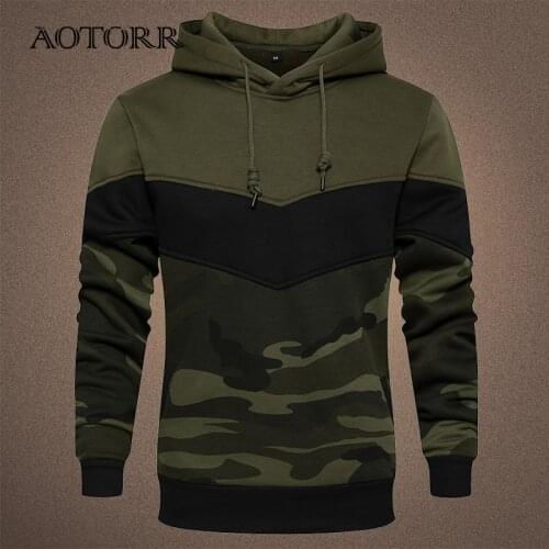 Patchwork Hoodie Men Women Camouflage Autumn Winter Casual Fleece Mens Sweatshirts Hooded Hip Hop Streetwear Loose Mens Top 4XL