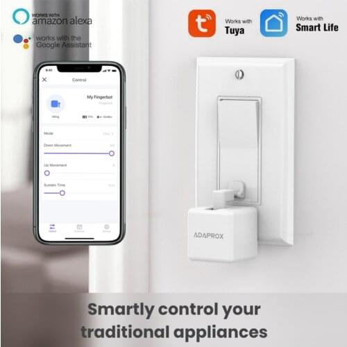 Adaprox Smart Fingerbot Robot Tuya Smart Home Smallest Switch Robot Smart Mechanical Arms Voice Remote Control For Alexa Google