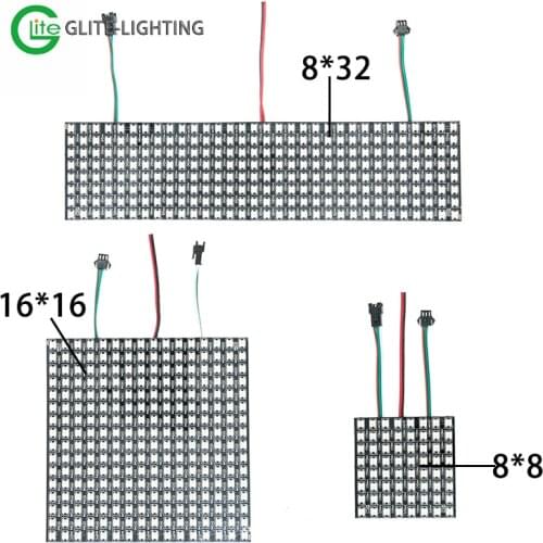 WS2812b Led Panel module 8x8/8x32/16x16 Pixels Individually addressable Full Color Screen LED Heatsink Digital DIY Display Board