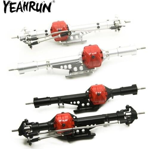 YEAHRUN RC Car Aluminum Alloy Front and Rear Axle Black Sliver for Axial Wraith 90018 90020 1/10 RC Crawler Car Upgrade Parts