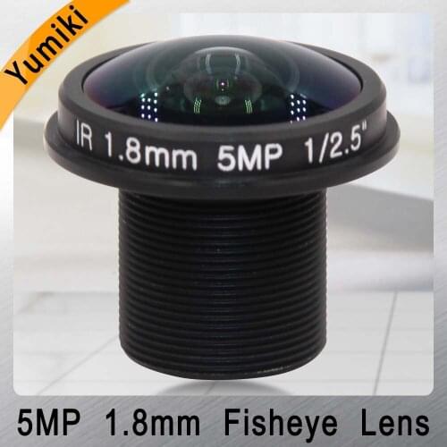 Yumiki CCTV LENS 5MP 1.8mm M12*0.5 1/2.5" Fisheye lens 180degree for CCTV Security IP camera