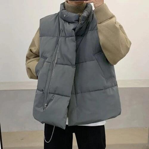 Vest mens coat autumn and winter thick warm vest handsome coat trend wear couples Vest outside