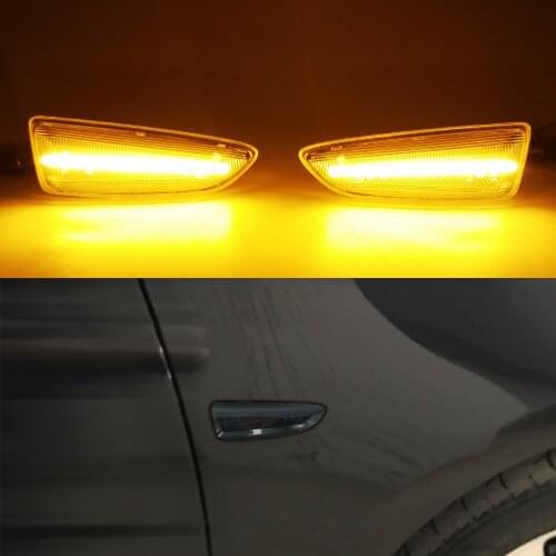 1 Pair Dynamic LED Side Marker Lights for Opel for Vauxhall Astra J K Flowing Turn Signal Light Side Repeater Lamp Panel Lamp