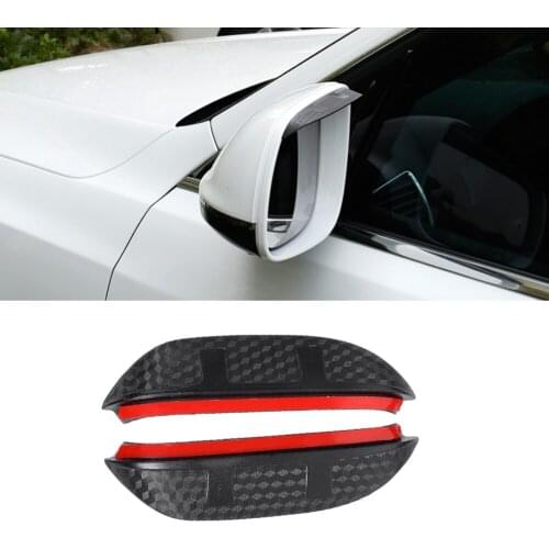 For Audi A4 2008-2021 B8 B9 2pcs Car Side Rear View Mirror Rain Visor Carbon Fiber Texture Eyebrow Sun Shade Snow Guard Cover