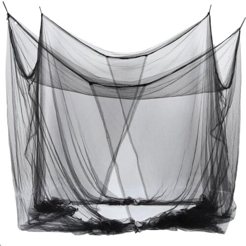 4-Corner Bed Netting Canopy Mosquito Net for Queen/King Sized Bed 190*210*240 cm (Black) Full Queen King Twin Size Bedding hot