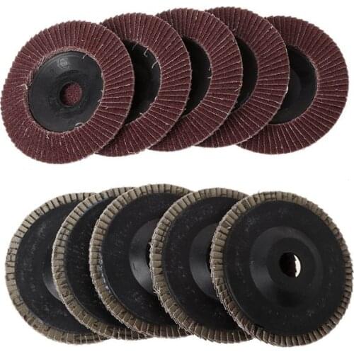 High quality 10 Pcs Abrasive 100mm 4\" Sanding Flap Discs Deburring Grinding Angle Grinder Wheels 80 Grit