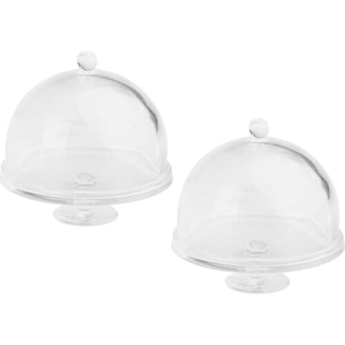 Dollhouse Accessories 1/12 Scale Cake Stand Serving Tray Miniature Toys for Living Room, Kitchen, Dining Room Decor - 2pcs