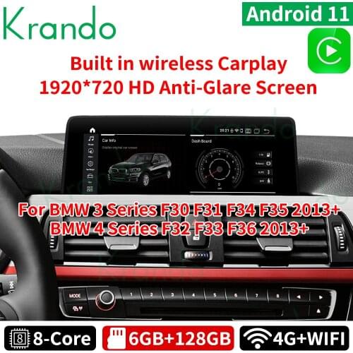 Krando Android 10.0 4G 64G 10.25'' Car Navi Radio For BMW 3 Series F30 F31 F34 4 Series F32 F33 F36 NBT EVO 2013-2020 Carplay
