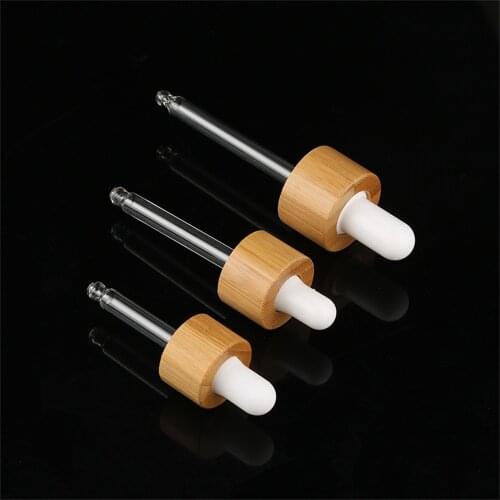 Bamboo Dropper Pipettes lids for 18mm Neck Size 5/10/15/20/30/50/100ml Essential Oil Bottle, Essence Accessories wooden Caps