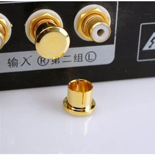 Free Shipping!!! 5pcs Gilded Copper amplifier / RCA lotus seat protection cap / dust / oxidation cap /Electronic Component