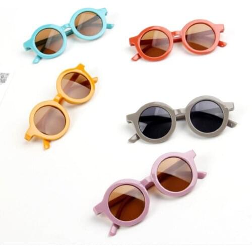 2021 Children Baby Sunglasses Infant Boys Girls Retro Leisure Ultraviolet-proof Round Glasses Eyeglass for Kids