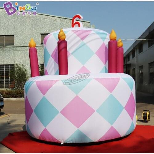 Customized 3 Meters Tall Giant Inflatable Cake Replica for Decoration Toys