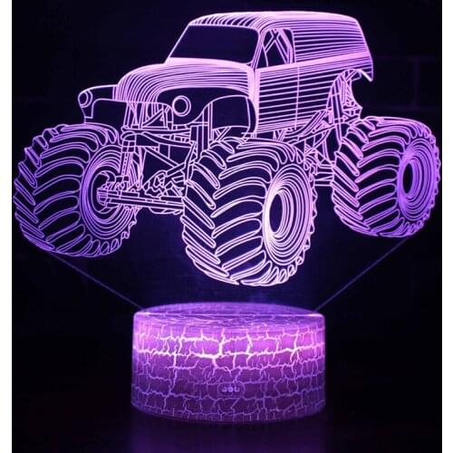 Truck Demolisher theme 3D Lamp LED night light 7 Color Change Touch Mood Lamp Christmas present Dropshippping