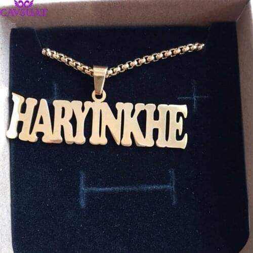Punk Style Personalized Name Necklace Customized Big Nameplate Pendant For Women Fashion Charm Jewelry Handmade Birthday Gift