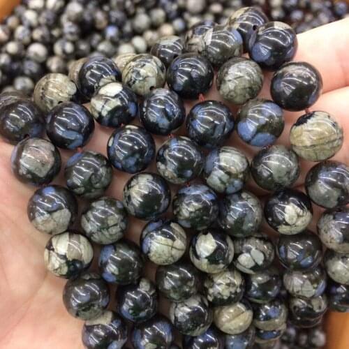 Round gray opal stone beads natural gemstone beads DIY loose beads for jewelry making strand 15" wholesale