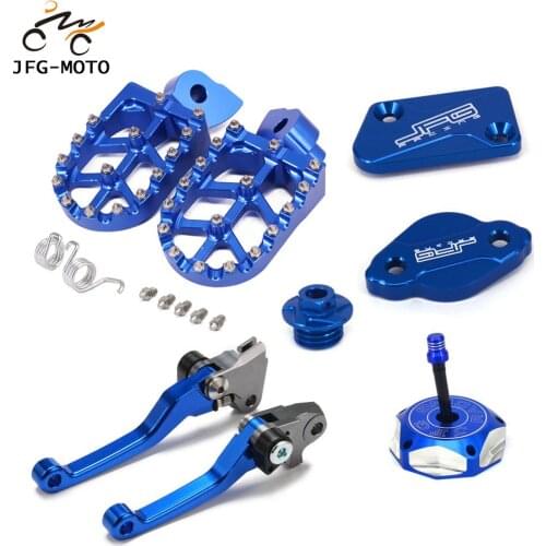 CNC Tank Fuel Cover Brake Reservoir Cove Footpeg Pedals Brake Clutch Lever Oil Filler Plug For YAMAHA YZ125 YZ250 YZ250F YZ450F