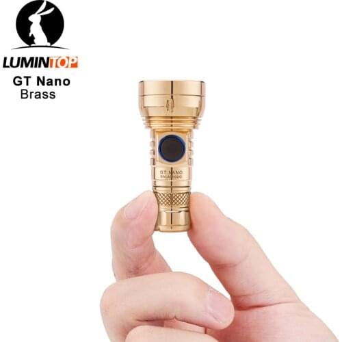 Lumintop GT NANO Copper Brass Mini Flashlight 450 LM 100meters Long Distance Powerful Torch with 10180 Battery for Self Defense
