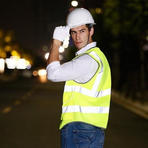 None Reflective Cycling Vest Multi-pocket Reflective Suit Traffic Safety Riding Vest Suit fluorescent yellow S, M, L