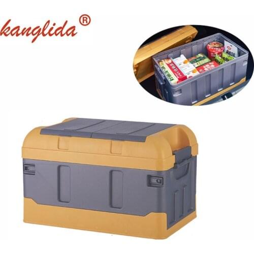 KANGLIDA Car Trunk Organizer Folding Backseat Storage Basket Grey Multi-function High Capacity Car Stowing Tidying 45L