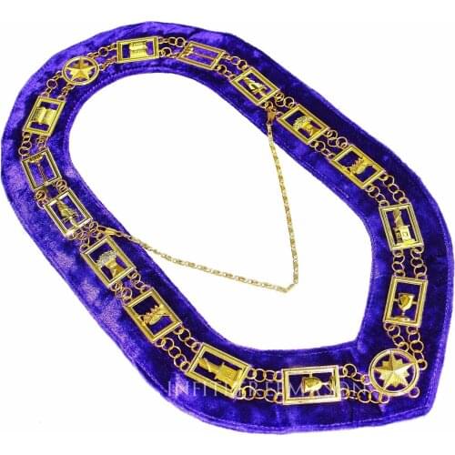 Masonic master Mason chain collar Masonic Regalia Knights Templar Metal Golden Chain Collar Purple Bass