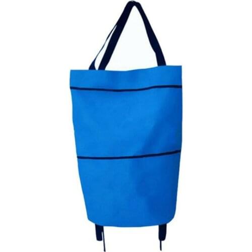 Portable Foldable Shopping Trolley Bag Cart Waterproof Oxford Tote Basket Bags T3LE