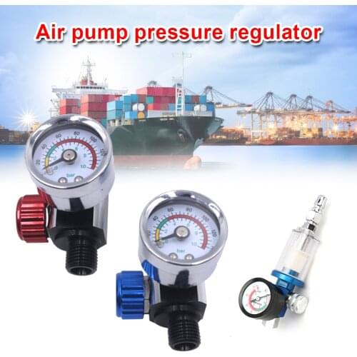 1/4" inlet and 1/4" outlet Air Regulator Pressure Gauge Compressor fit for Devilbiss Iwata fr 0-140 PSI For air tools