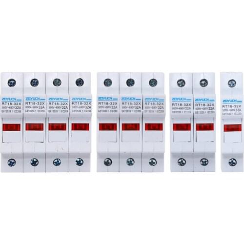 RT18-32X AC 32A 1 Pole 10x38mm DIN Rail Mount Fuse Holder Base New C90A New Drop ship