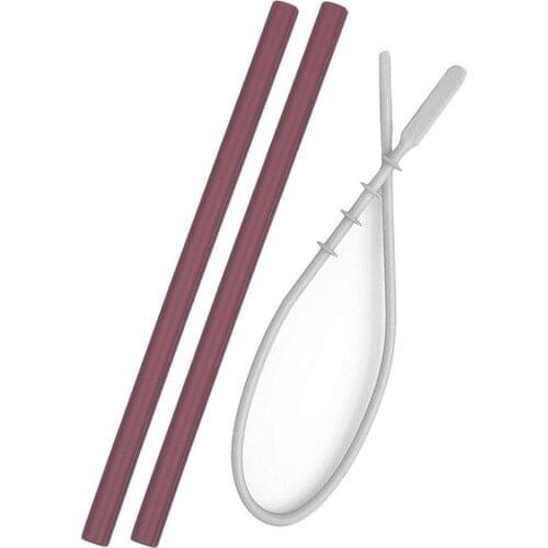 Oioi Silicone Pipette 2gang and Cleaning Brush-Burgundy