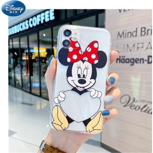 DISNEY 2021 Minnie Silicone Case for IPhone 11 Pro Xs Max iPhone 7 8 Plus 12 Official Liquid Silicon 360 Full Cover zz05531