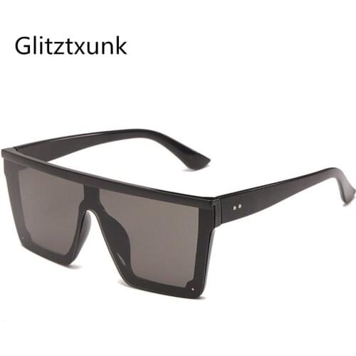 Glitztxunk Square Sunglasses Women Men Oversized Big Frame Colorful Vintage Retro Sun Glasses Female Mirror Shades Oculos UV400
