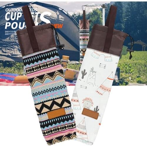 Outdoor Disposable Paper Cup Storage Bag Portable Hanging Bag Waterproof Camping Cup Organizer