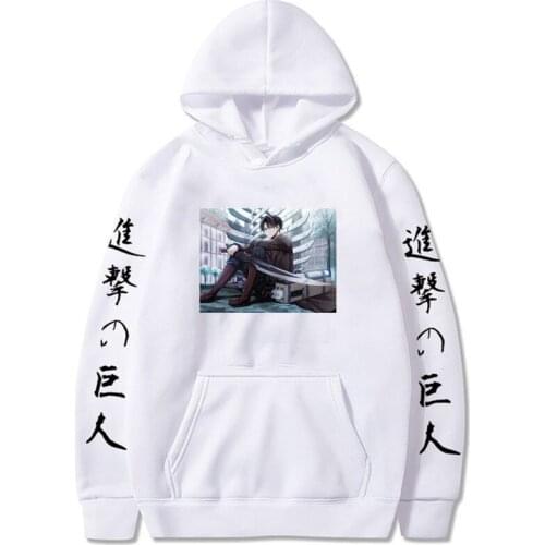 2021 Anime Cartoon Attack On Titan Hoodie Sweatshirt Men / Women Pullovers Long Sleeve Tracksuits Plus Size Regular Tops