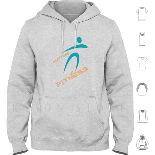 Anytime Fitness Hoodie Long Sleeve Fitness Workout Gym Fitness Studio Fitness Trainer Fit Training Exercise Weights