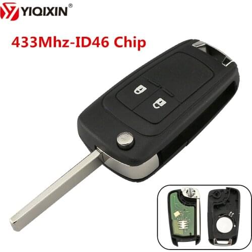 YIQIXIN 2 Button Replacement Flip Folding Remote Car Key For Opel Vauxhall 433Mhz ID46 Chip For Astra J Corsa E Insignia Zafira