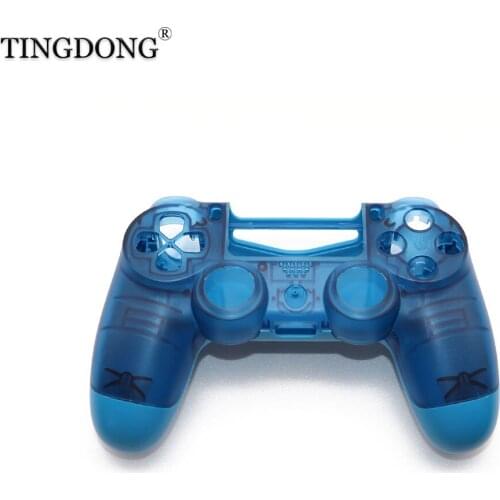 Clear Blue Replacement Front Back Housing Shell Protective Case for Playstation 4 Pro PS4 Pro 4.0 V2 JDM 040 JDS 040 Controller