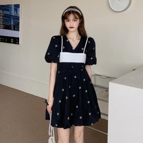 068# Maternity Dress Summer Cotton V Neck Short Sleeves Floral Dress Loose Midi Dress Plus Size Dress Pregnant Women Mom Dress