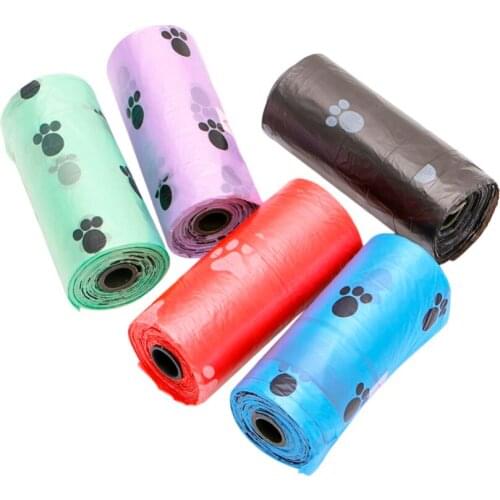 Clean-up Multicolor 1Roll/15PCS Pet Dog Waste Poop Bag Poo Printing Degradable