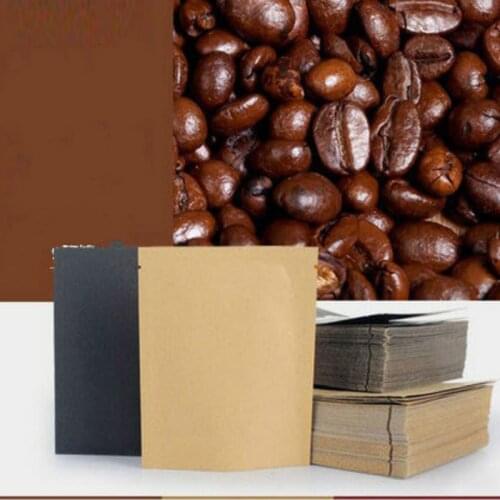 100pcs 12.5x10cm (4.9x3.9in) Small Kraft paper foil outer hanging ear coffee filter bags packaging bag