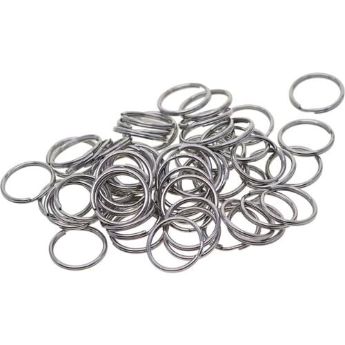 100 Pieces 15mm Small Stainless Steel Round Split Rings Keyring Findings Blanks
