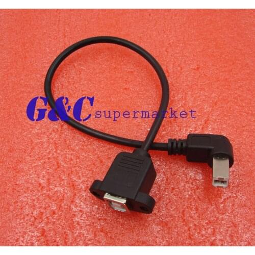 30cm USB2.0 B Female to Male Panel Mount Printer 90degree Right Angle Cable Black diy electronics