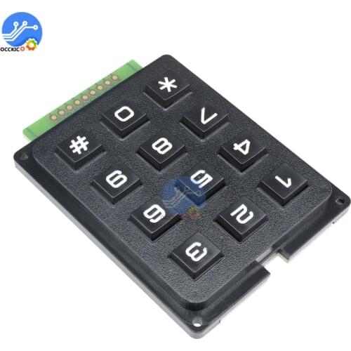 3x4 Matrix 12 Keys Button Keypad Keyboard PCB Breadboard Switch Module MCU for Arduino Diy Kit