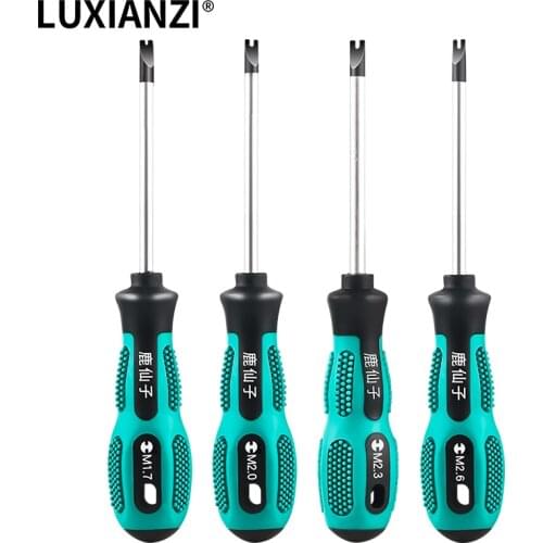 LUXIANZI 4pcs U Type Screwdriver Magnetic Bit Antislip Precision Magnetic Screw Driver Hand Tools Kit M1.7/M2.0/M2.3/M2.6