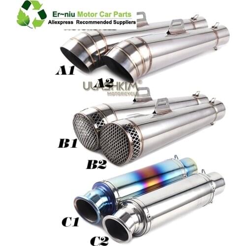 51 60mm Universal Motorcycle Exhaust Escape Muffler CBR1000 Ninja400 EX400G Xmax300 Z1000 FZ800 CBR500 RSV4