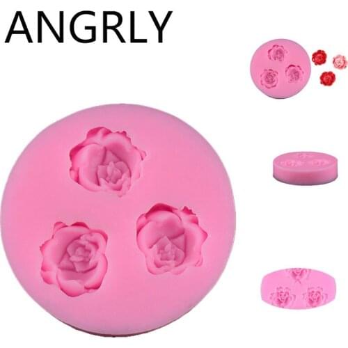 ANGRLY 10pcs/set 3D Flower Silicone Mold Chocolate Fondant Cake Sugarcraft Baking Decorating Tool cake decorating tools mold