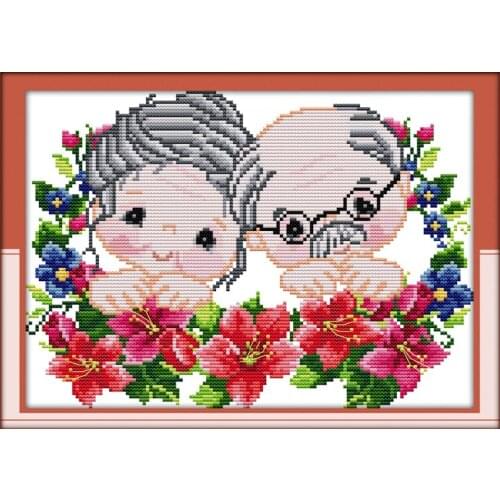 Be together till old cross stitch kit people 18ct 14ct 11ct count print canvas stitches embroidery DIY handmade needlework