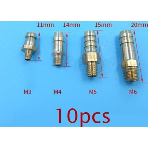 Free Shipping 10pcs Rc Model Boat Brass Water cooling faucet M3 M4 M5 M6 Thread Water Nipples Fuel Nozzles Tap outlet